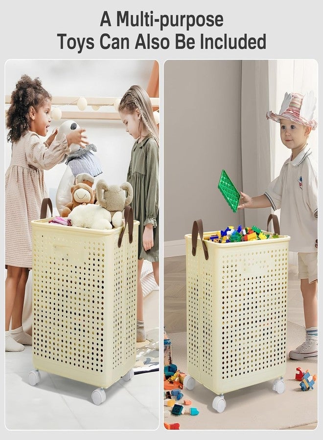 Styleys Collapsible Laundry Basket with Wheels & Handle - 74L Foldable Plastic Hamper for Clothes, Toys & Storage - Waterproof, Space-Saving Organizer for Home, Dorm & Bathroom (6024-L) - Image 5